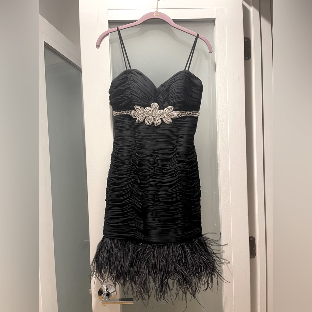 Black couture cocktail dress